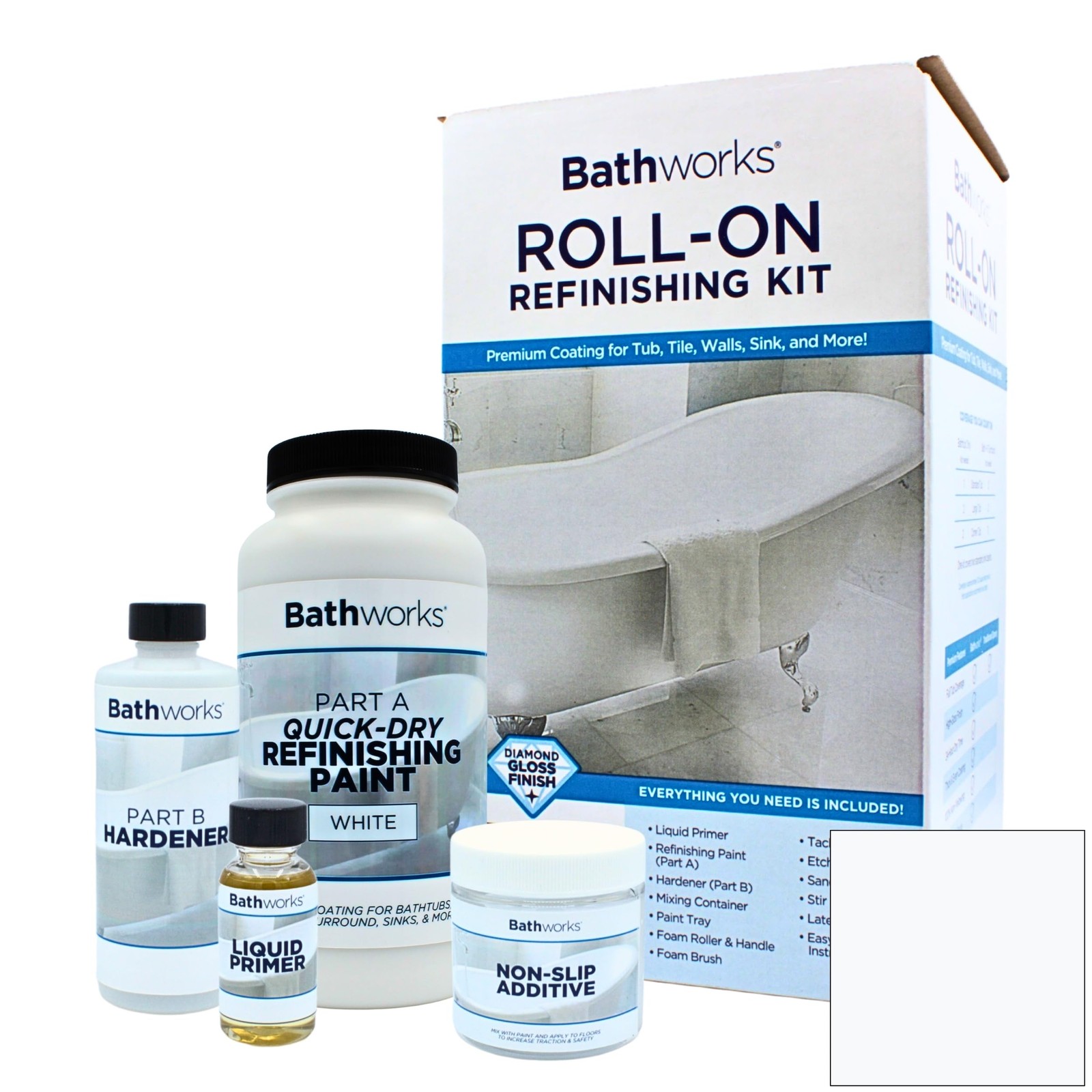 Diy Quick Dry White Bathtub & Tile Refinishing Kit W/nonslip Protection 22 Oz Fa