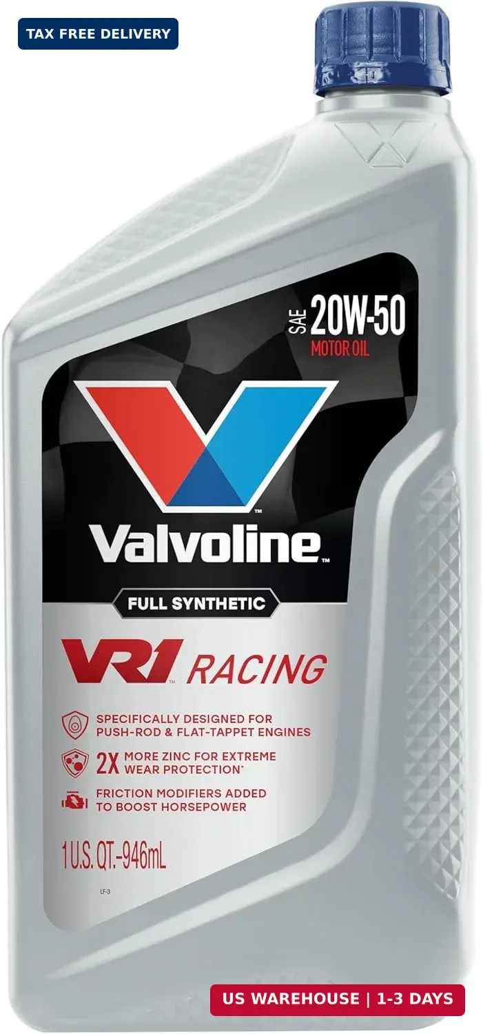 Valvoline VR1 Racing Synthetic SAE 20W-50 Motor Oil 1 QT, Case of 6
