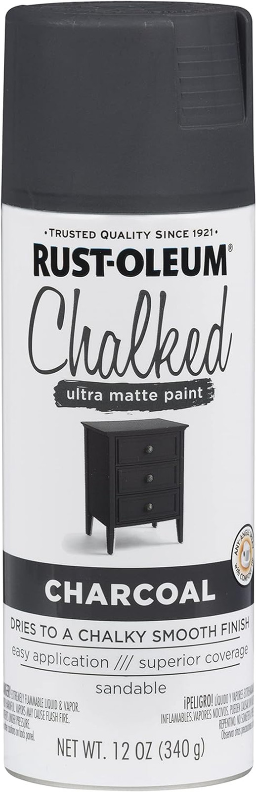 Rust-Oleum Charcoal Chalked All-In-One Ultra Matte Spray Paint | One Coat Covera