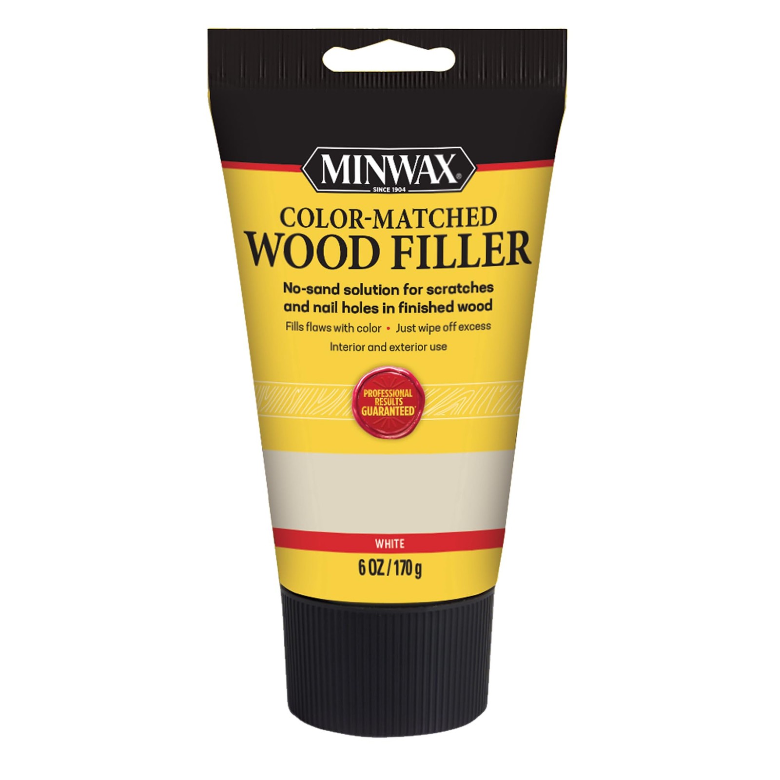 Minwax Color-Matched Wood Filler, White, 6 oz 0, White