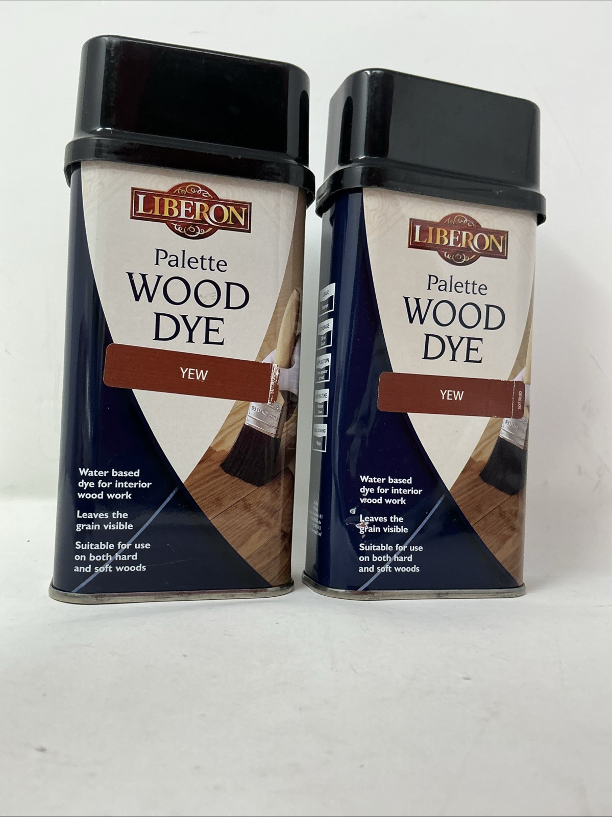 2 Liberon Palette Wood Dye Water Based Wood Stain Yew 250ml 8.5oz