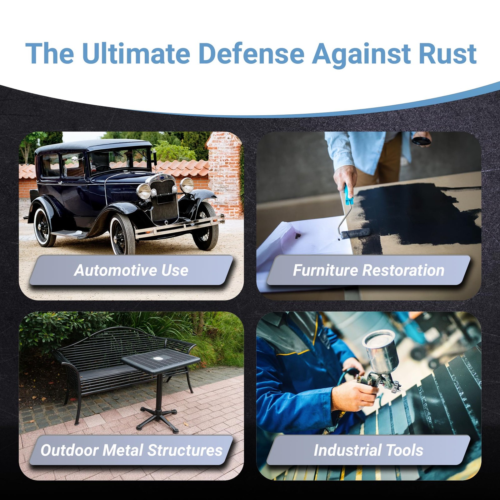 Rust Bullet Blackshell – Gloss Black – 4 Oz – Corrosion Preventive Coating Uv