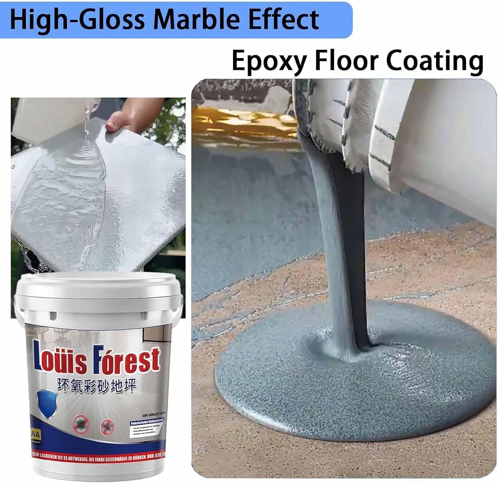 High-Gloss Marble Effect Epoxy Floor Coating, Epoxy Floor Paint (55ML)