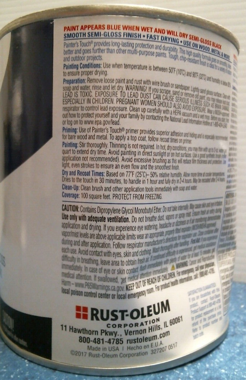 Rust-Oleum Enamel Paint, SEMI-GLOSS BLACK, 1 qt. (1974502) FS