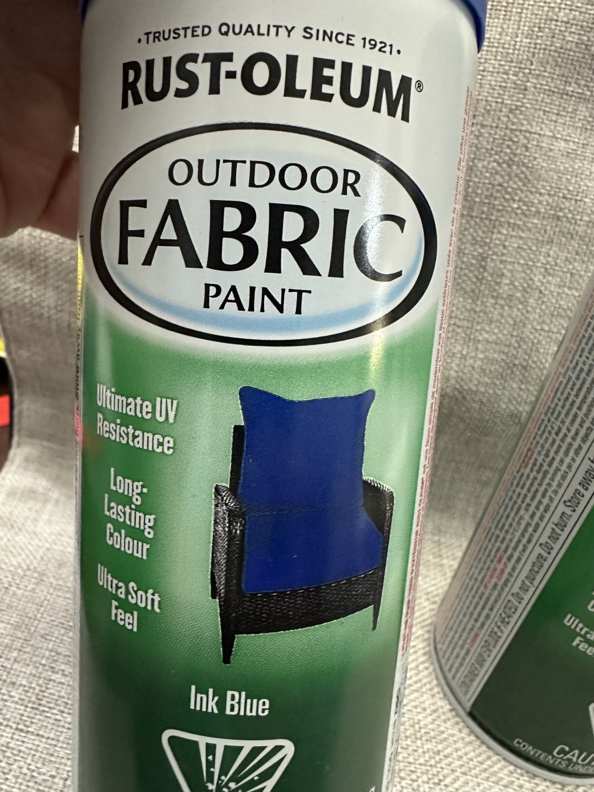 2 Cans Rust-Oleum Ink Blue Outdoor Fabric Paint 379538 UV Resistant Soft Feel
