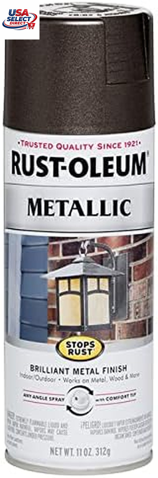 Stops Rust Metallic Spray Paint, Dark Bronze, 11 Ounce, 6 Pack