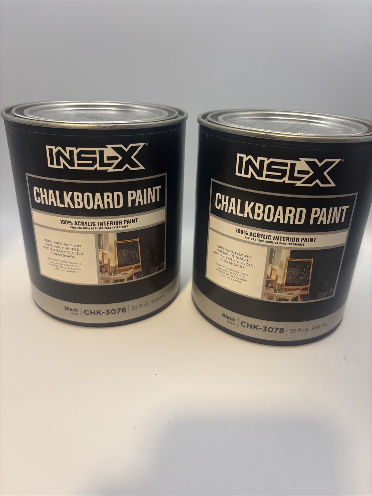 2 – INSL-X Chalkboard Paint, Black, 1 Quart | Studio Finishes for Walls and DIY
