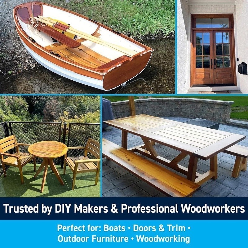 Marine Varnish Polyurethane Fast-Drying Easy Apply Wood Finish Interior Exterior