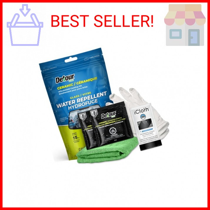 Detour Ceramic Windshield Coating Kit – Long-Lasting Water Repellent Glass Coati