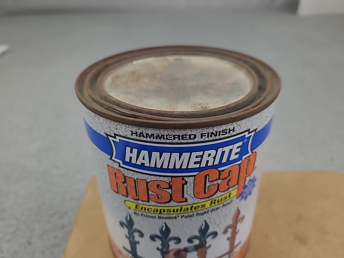 1x Hammerite Rust Cap GRAY Hammered Finish Metal Paint & Primer 1 Quart Can