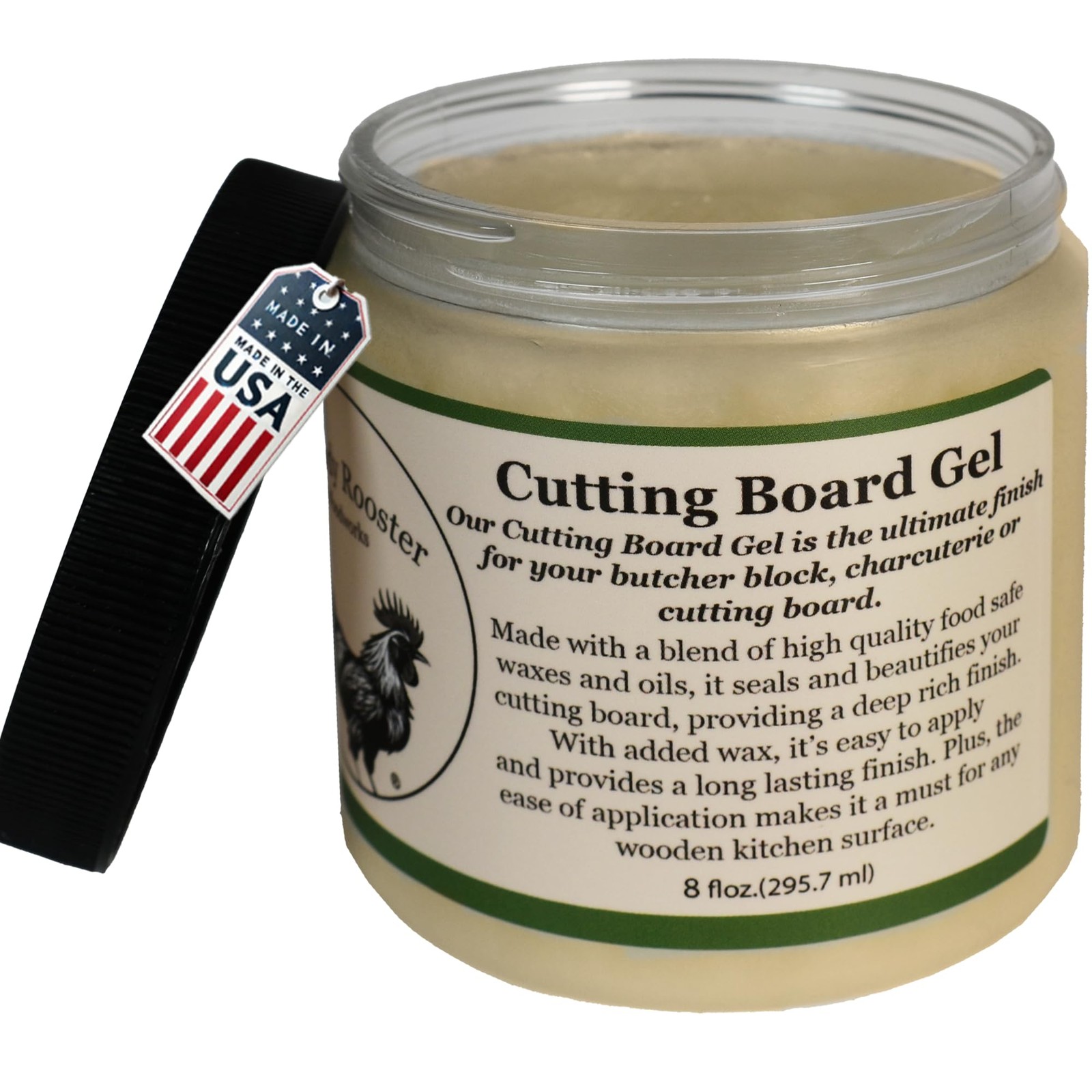 Cutting Board Gel – Wax and Mineral Oil Treatment in One – 8 fl.oz, Opaque