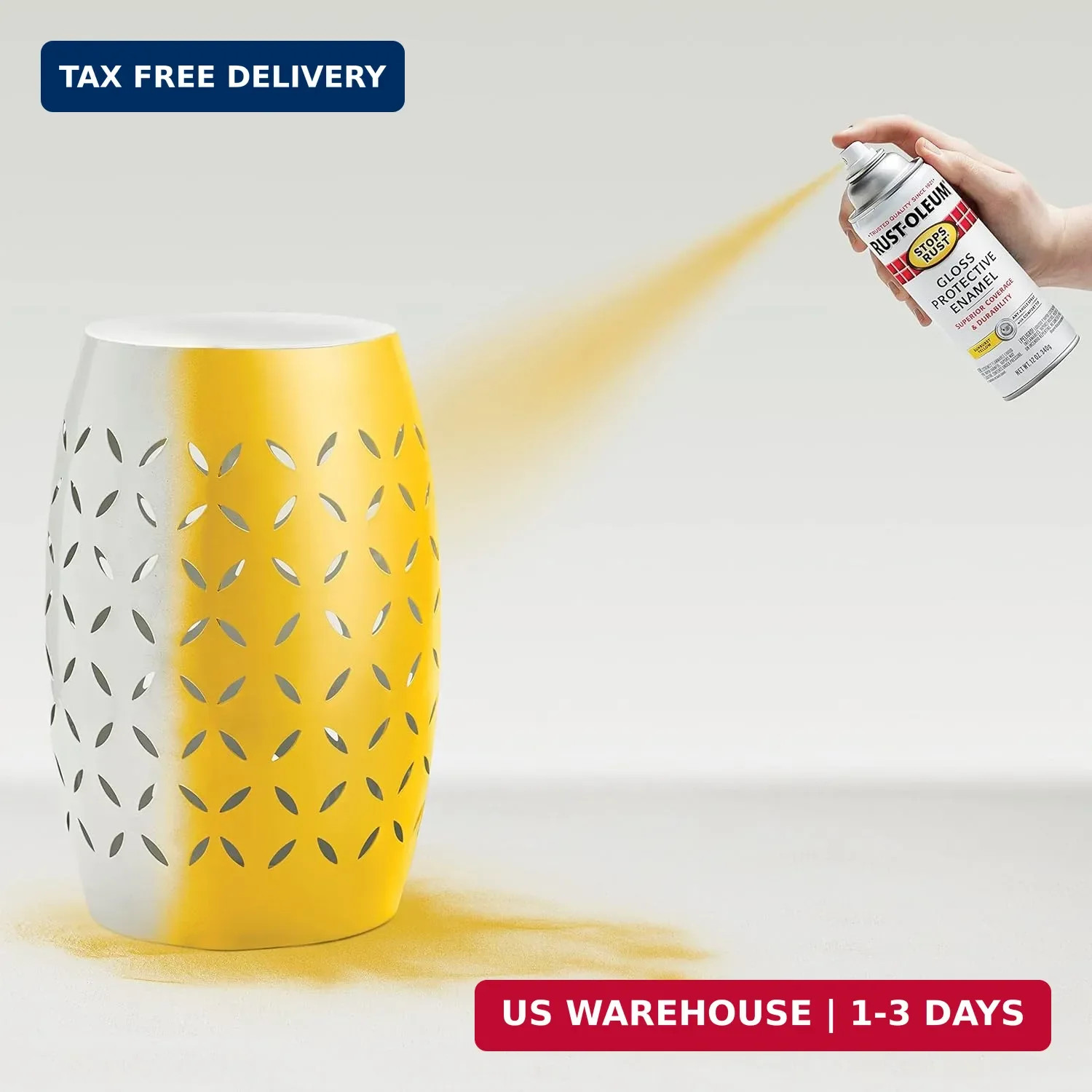 Rust-Oleum 7747830 Stops Rust Spray Paint, 12 oz, Gloss Sunburst Yellow