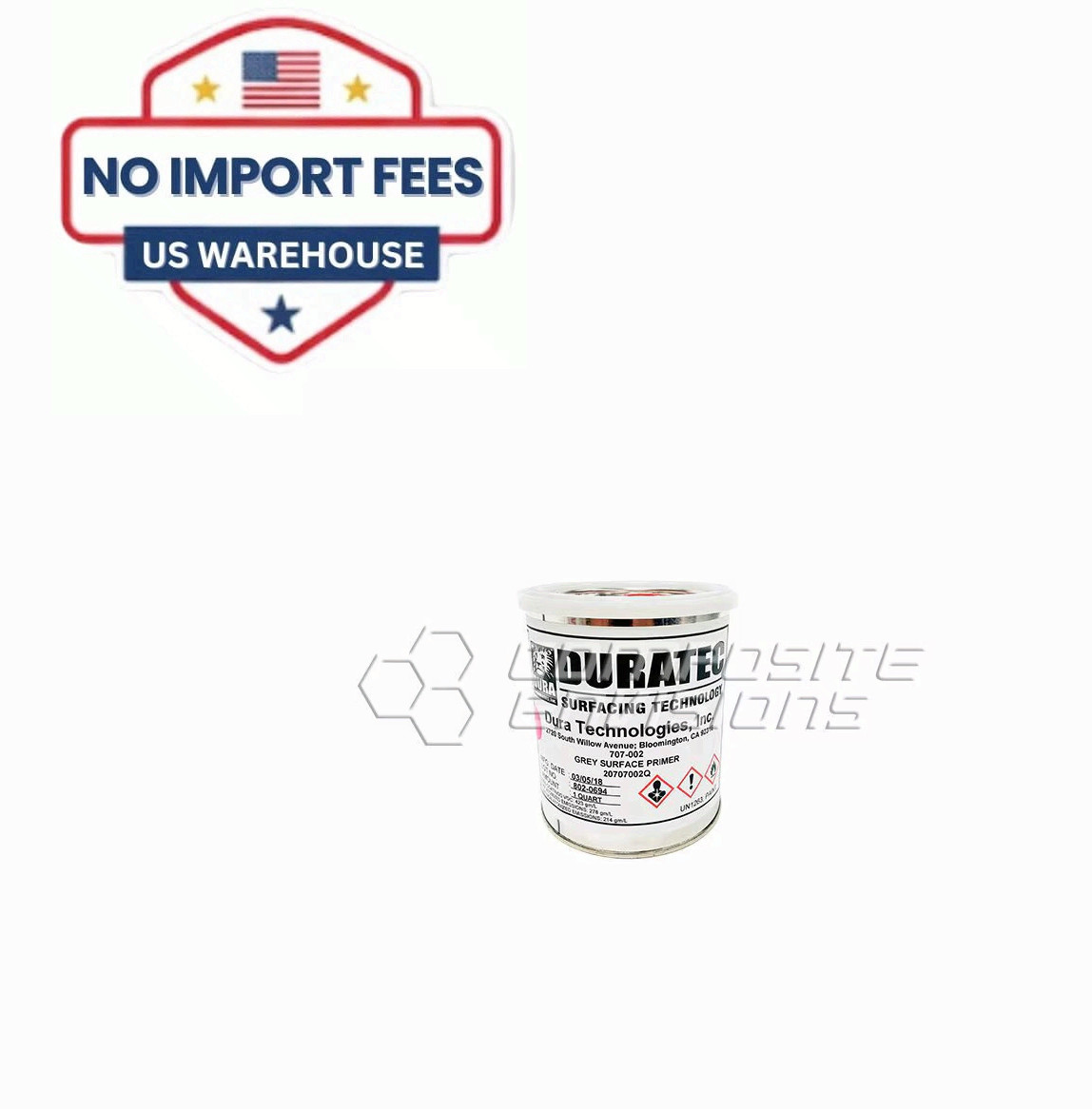 Duratec 707-002 Grey Surface Primer 1 Gallon High Build Polyester Coating