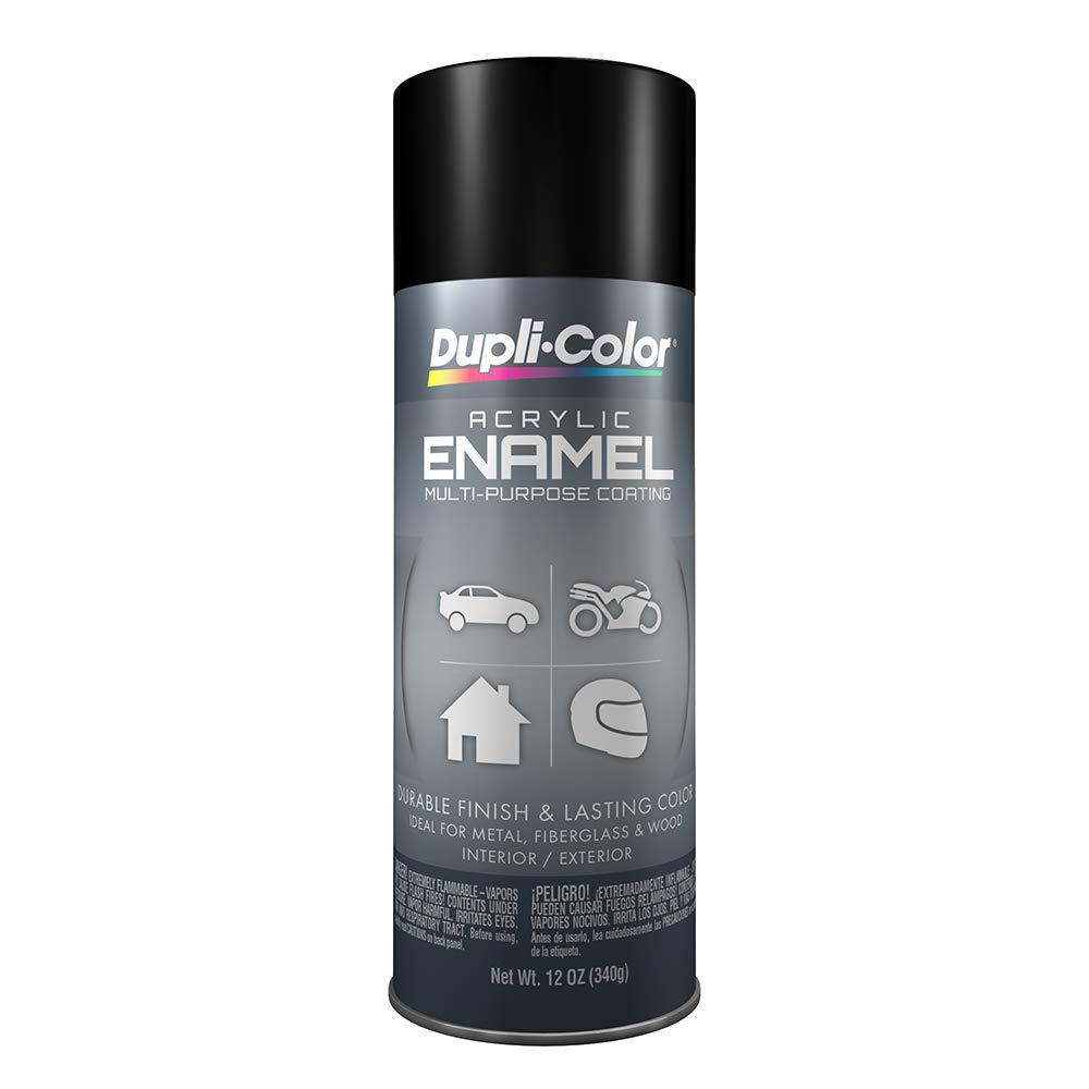 Dupli Color Acrylic Enamel Semi Gloss Black Spray Paint 12 Ounce Multi Purpose