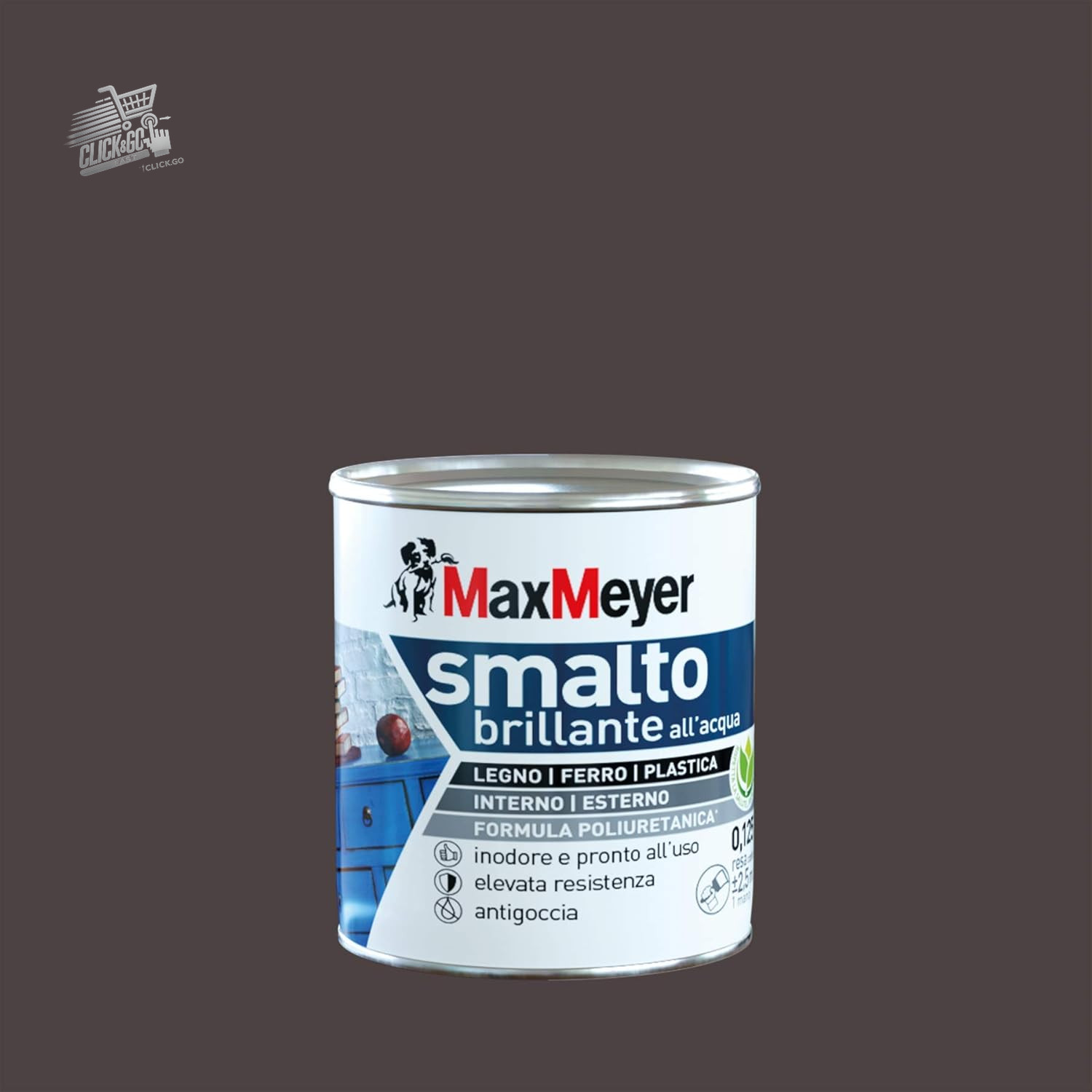 Glossy Brown Iron Wood Polyurethane Water Enamel Interior Wall 125ml