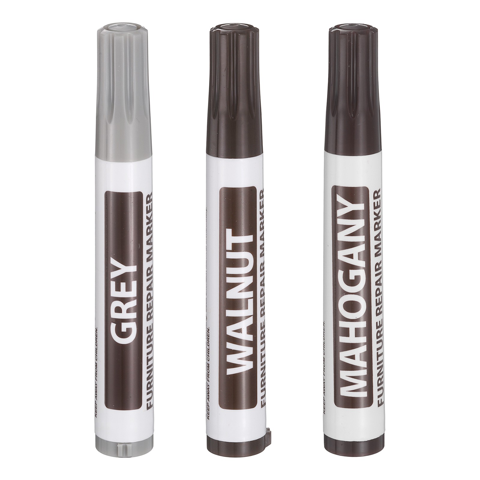 Furniture Repair Marker, 3 Pcs Walnut/Reddish Brown/Grey Touch Up Filler Sticks