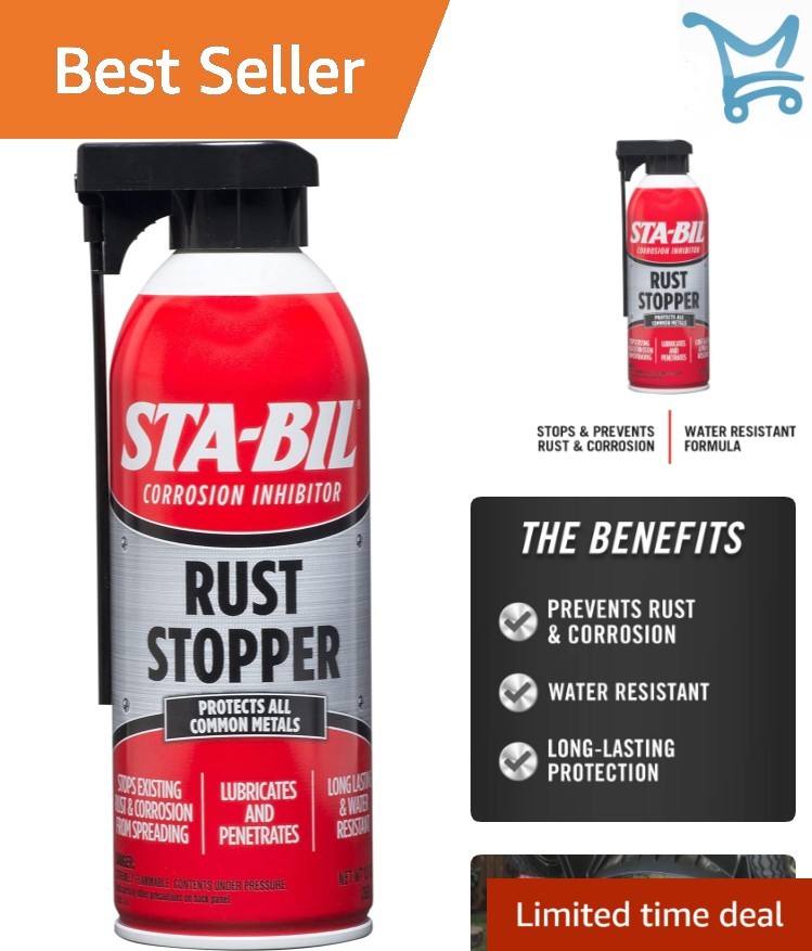 Rust Stopper Anti-Corrosion Spray 13 Oz Protects Metal, Battery, Vehicles