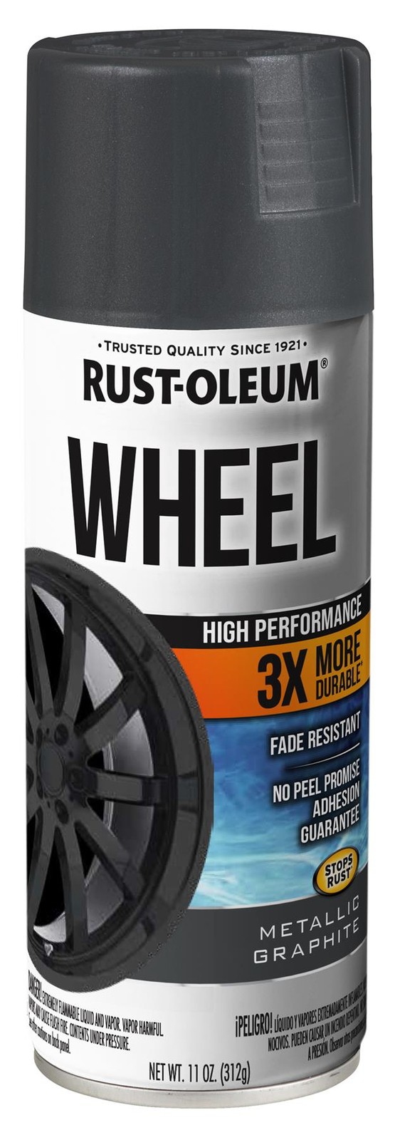 Rust-Oleum Automotive High Performance Wheel 3X, Metallic Graphite, 11Oz- 366441
