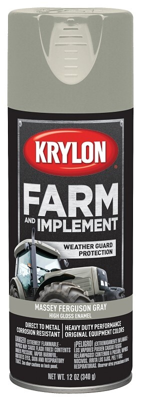 CASE OF (6) KRYLON KO1938008 GLOSS MASSEY FERGUSON GRAY EQUIPMENT SPRAY PAINT