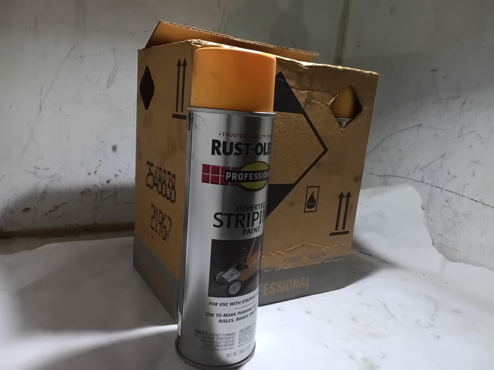 Rust-Oleum P2548849 Yellow Inverted Striping Spray Paint 18oz 6-Pack New(R1B)