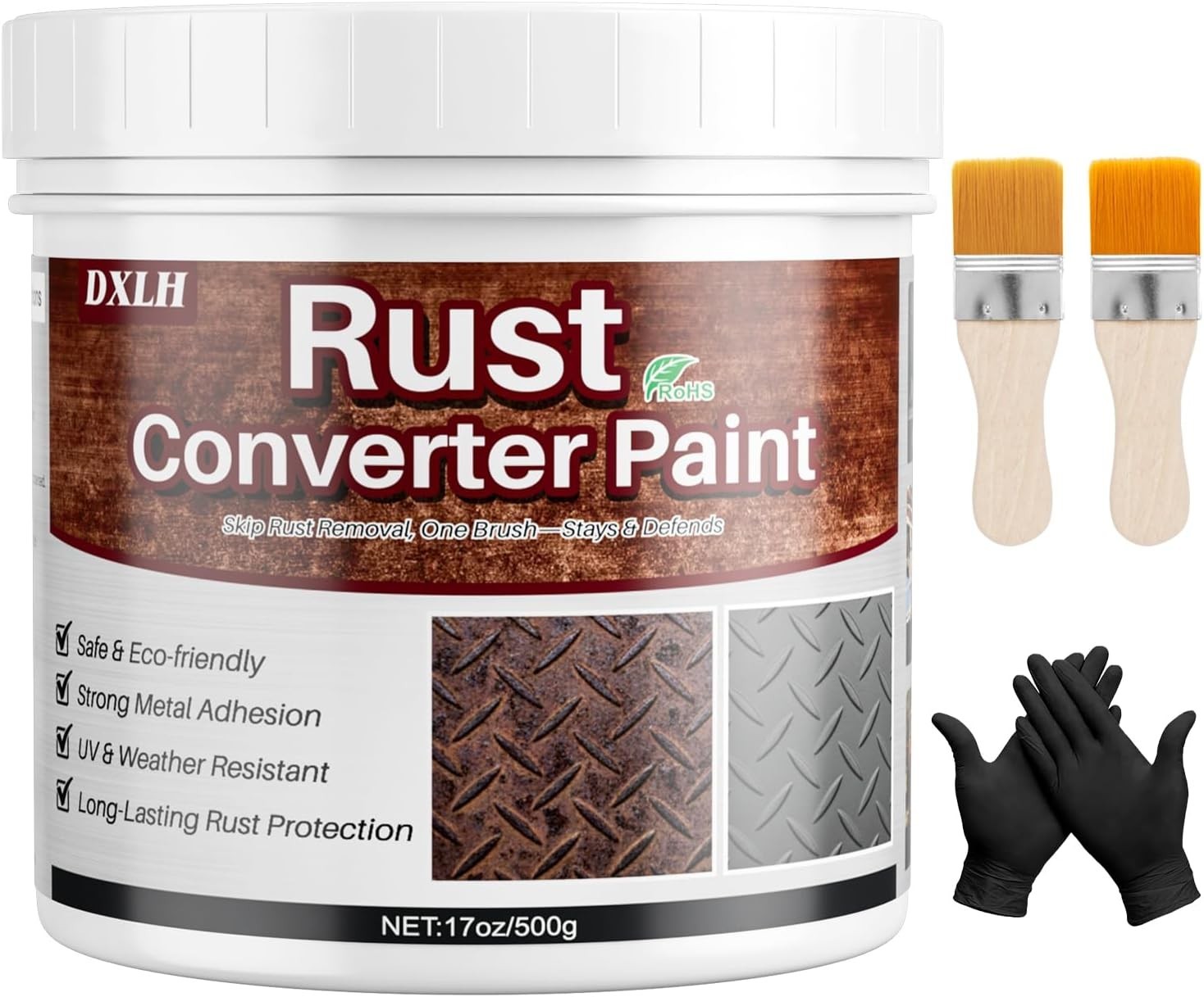User-Friendly 2-in-1 Rust Converter & Metal Primer – 17oz, All-Metal Application
