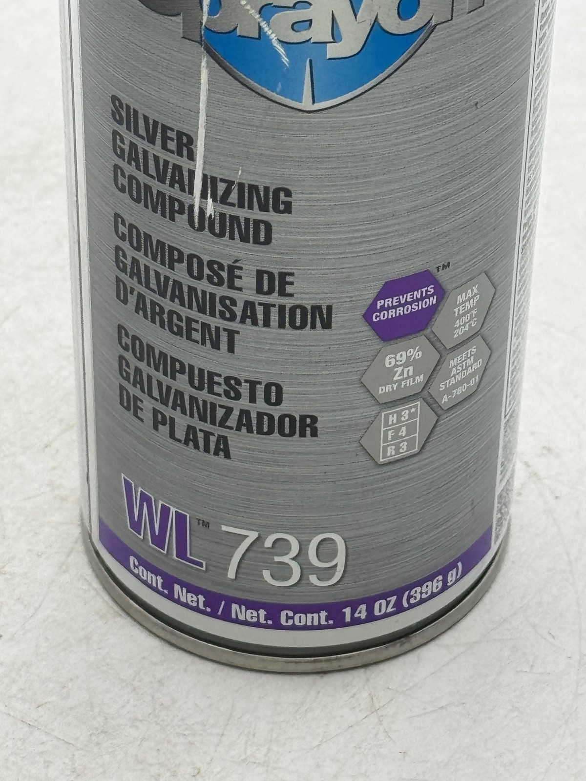 Sprayon WL739 Silver Galvanizing Compound Spray 14 OZ Corrosion Protectant