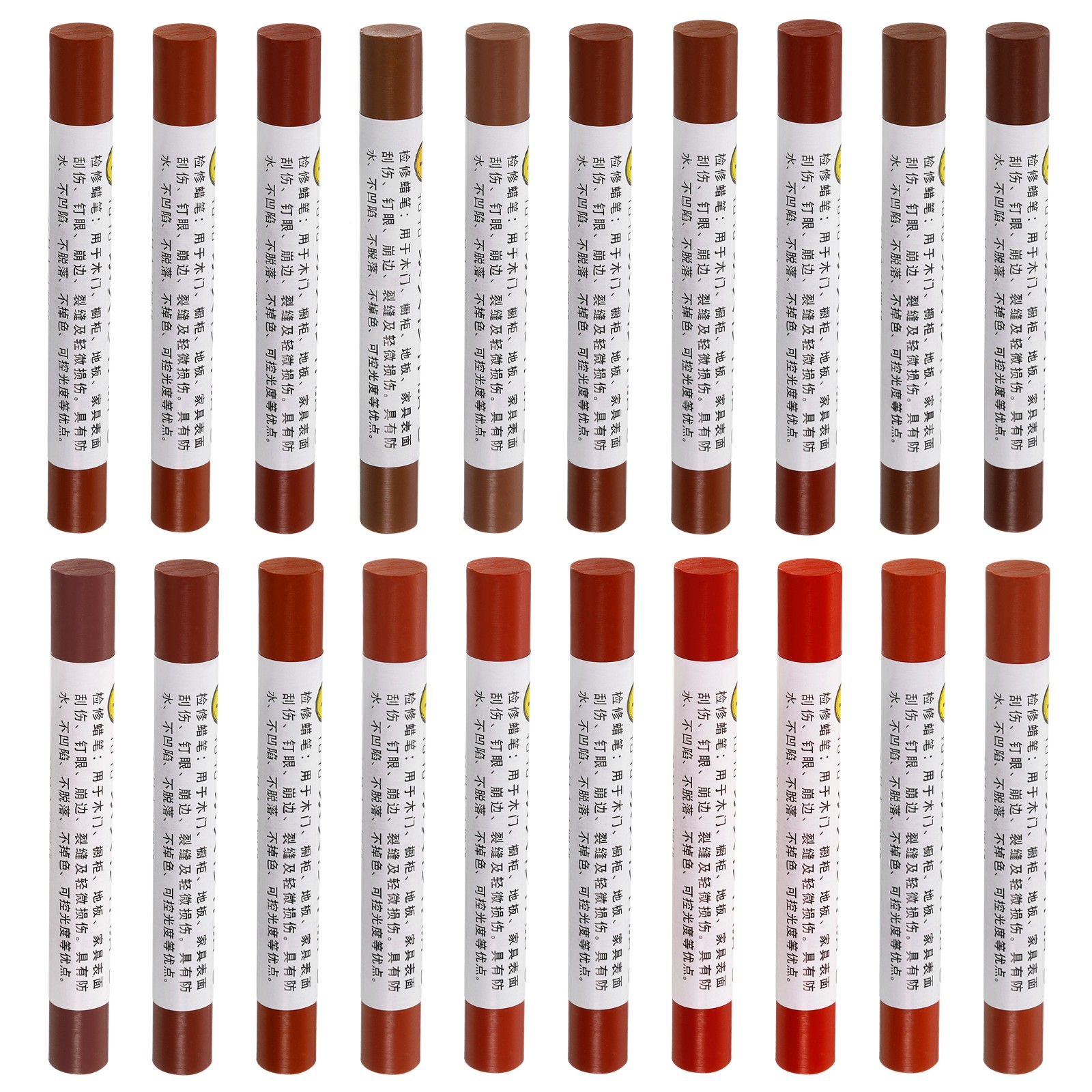 20Pcs Furniture Repair Crayons Touch Up Pen Markers Red Series