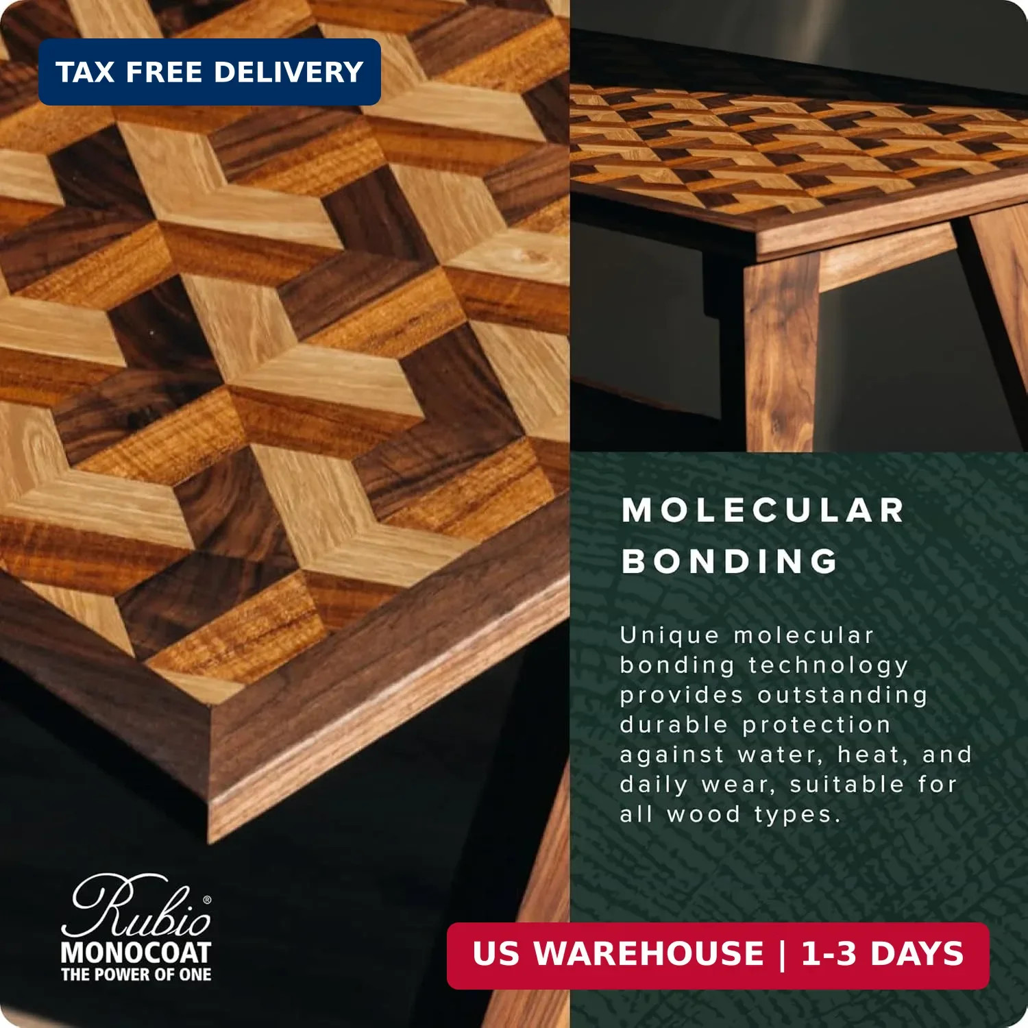 Rubio Monocoat Wood Oil Finish 65 ft² – Pure | Oil Plus 2C | Quick-Dry, Eco-Frie