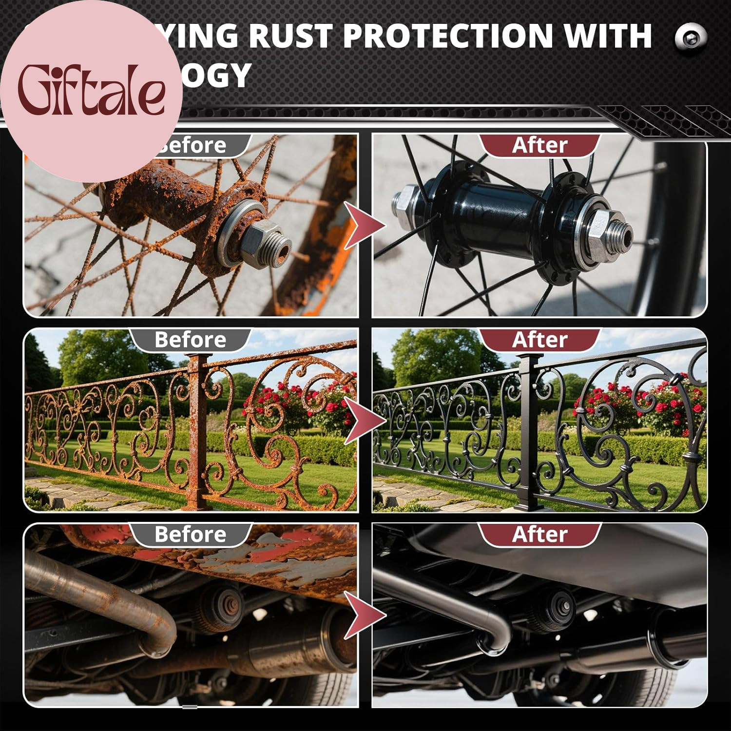 Rust Converter for Metal, 2 in 1 Rust Converter Paint and Primer, Converts Rust