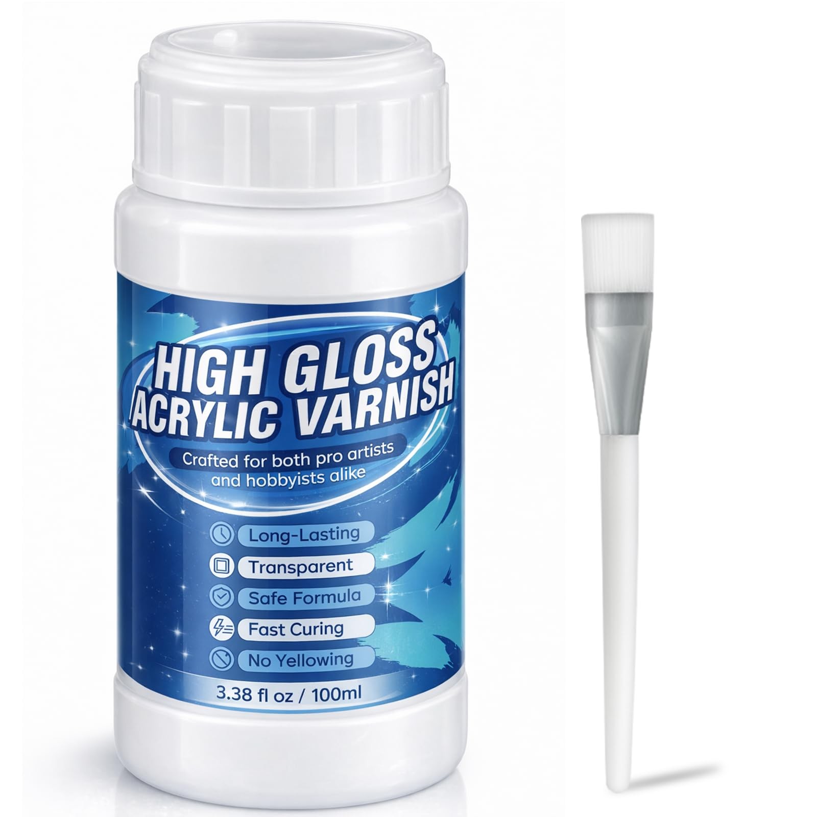Acrylic Varnish, Gloss Varnish for Acrylic Painting, Non-Yellowing, Resists C…