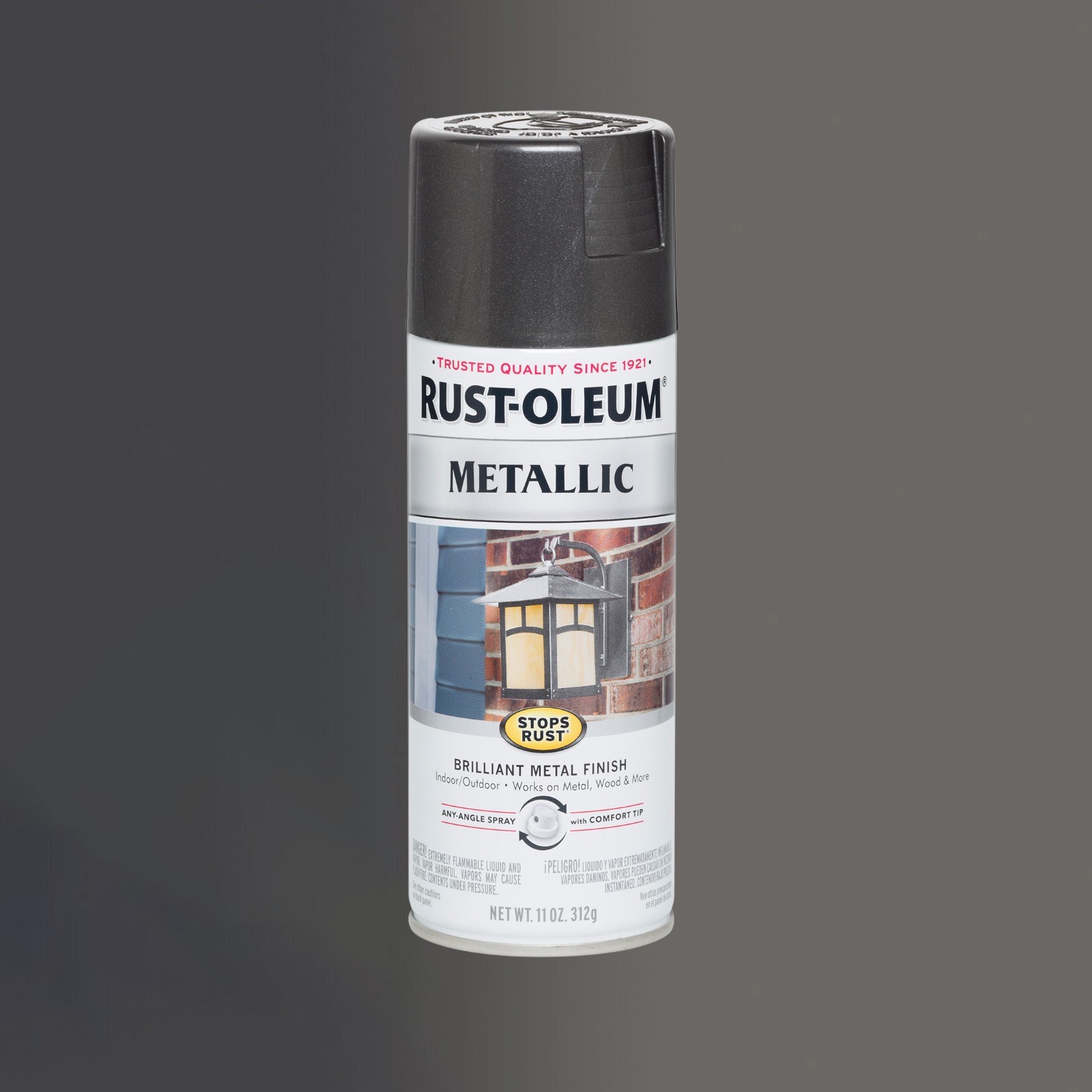 (6 pack) Charcoal, Stops Rust Metallic Spray Paint, 11 oz
