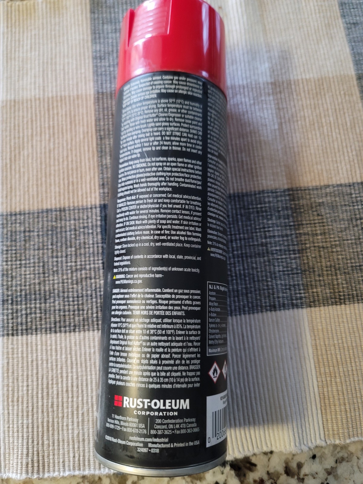 Rust-Oleum V2164838 Rust Preventative Spray Paint, Bright Red, Gloss, Solvent,