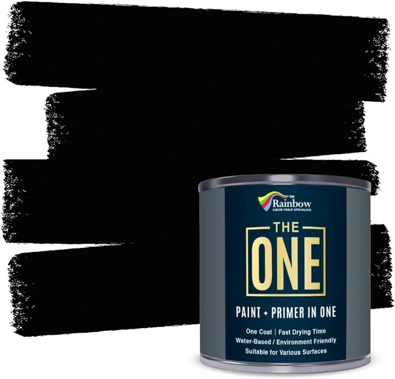 Eco-Friendly Black Gloss Paint & Primer – 8.5 Fl Oz | One Coat, Easy Application