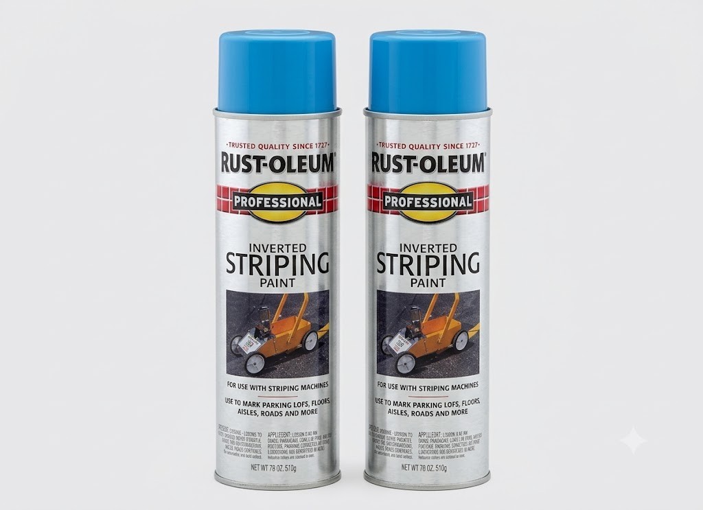 Rust-Oleum 2526838 Professional Inverted Striping Spray Paint, 18 oz, Blue