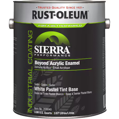 Rust-Oleum 208040 Interior/Exterior Paint, Satin, Water Base, White Pastel, 1