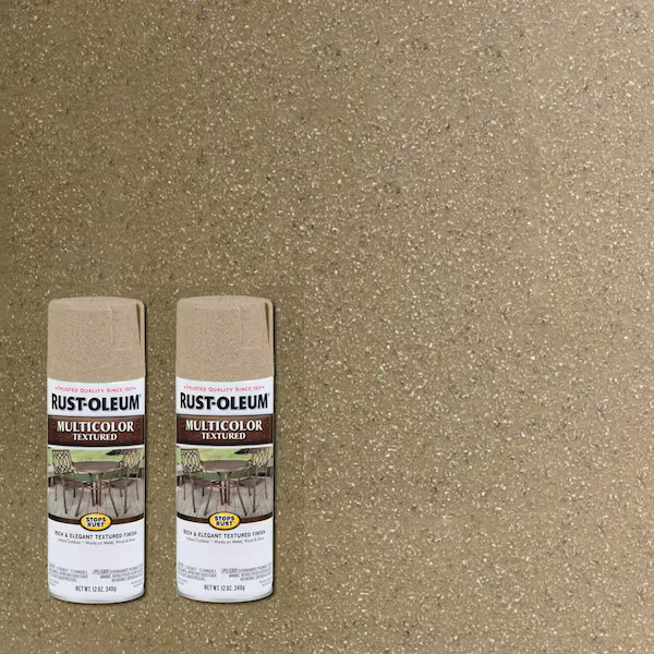 Rust Oleum Stops Rust Textured Spray Paint 12Oz ,Beige Durable Finish Pack of 2