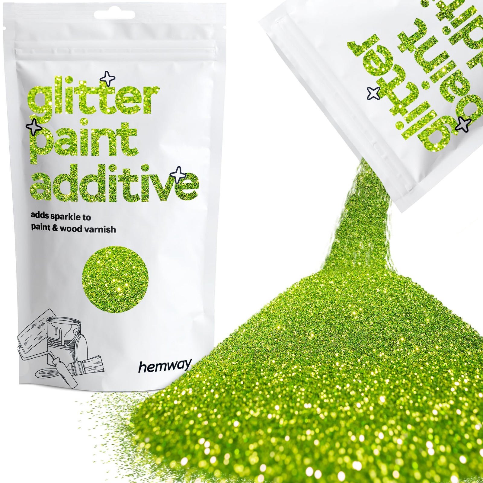 Hemway Glitter Paint Additive Crystals for Acrylic Paint, Interior & Exterior