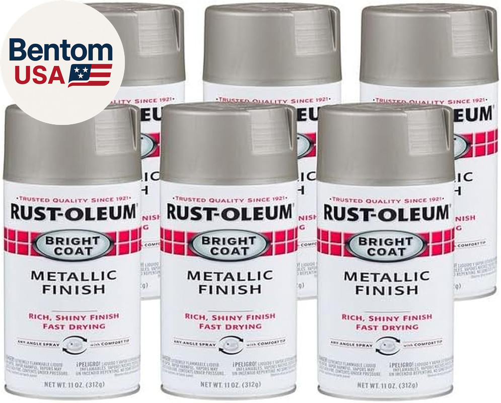 7715830-6PK Stops Rust Bright Coat Metallic Spray Paint, 11 Oz, Aluminum, 6 Pack