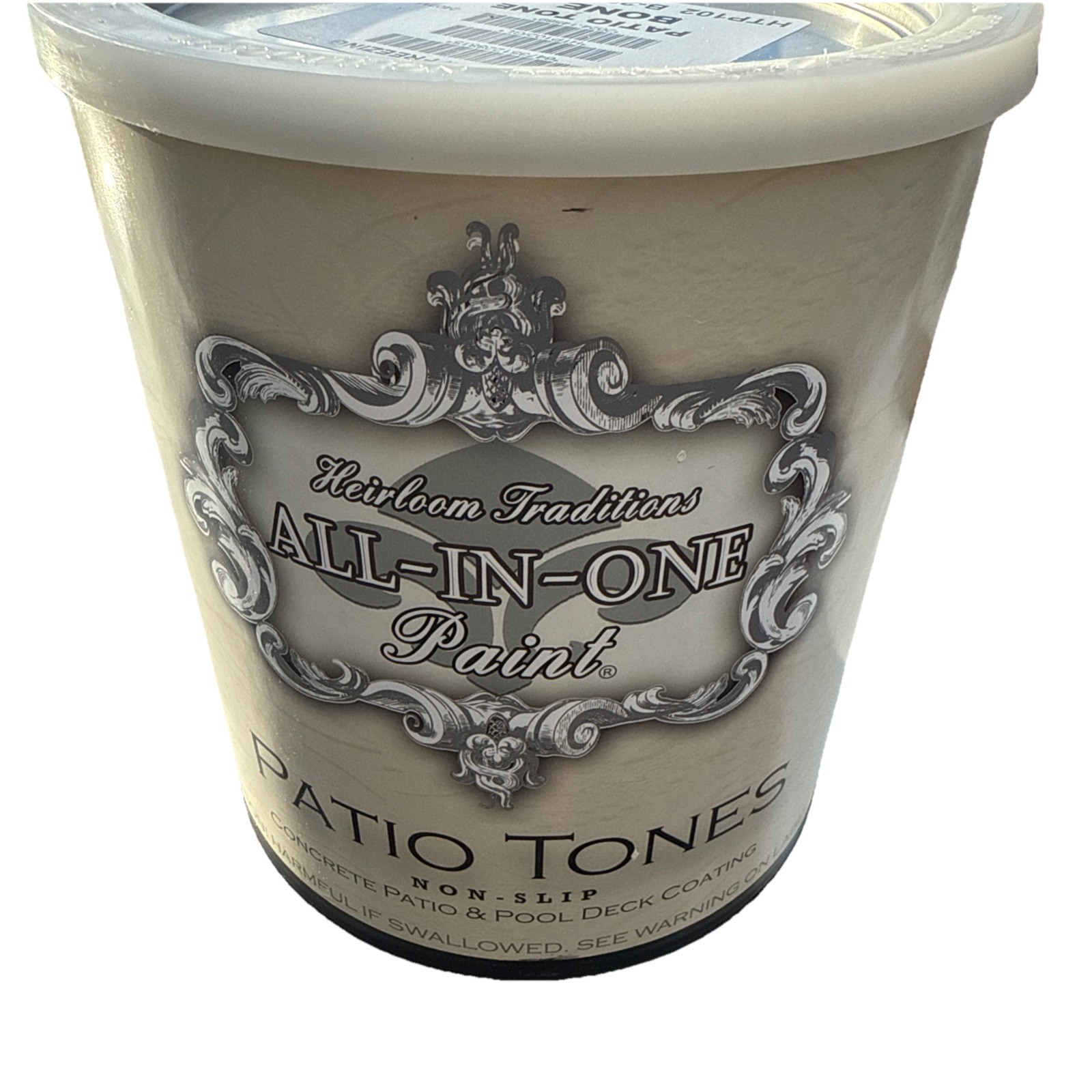 ALL-IN-ONE Deck and Patio Paint Non-slip acrylic coating Bone Off White 1 Gallon
