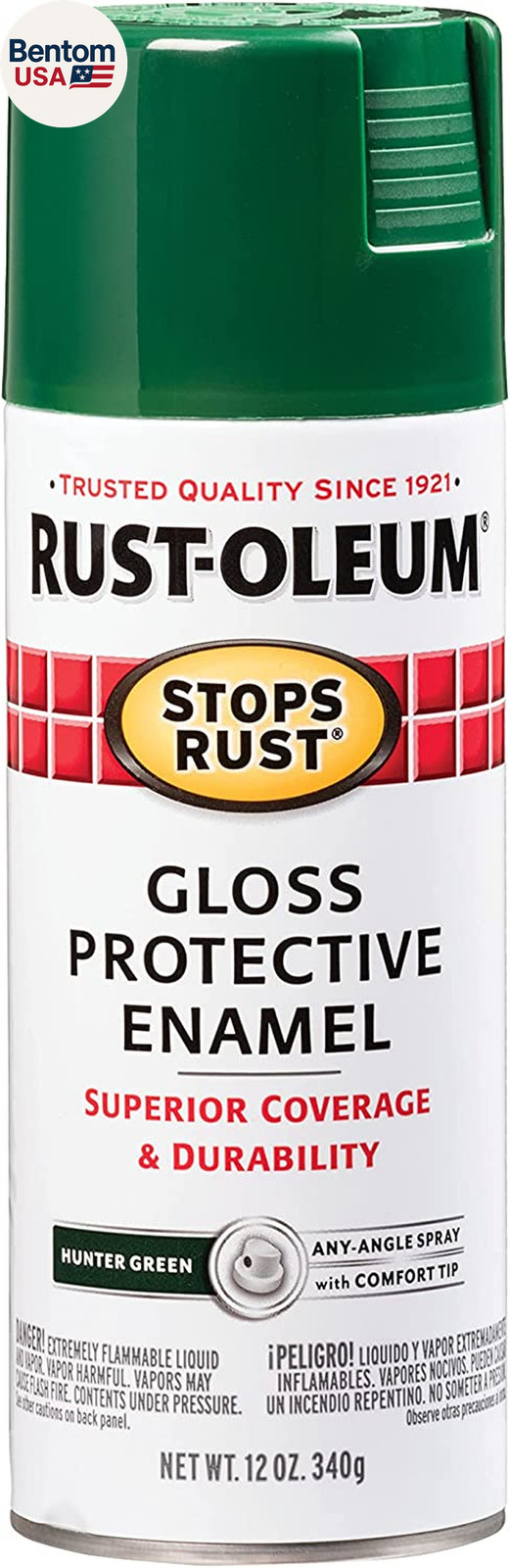 7738830 Stops Rust Spray Paint, 12 Oz, Gloss Hunter Green