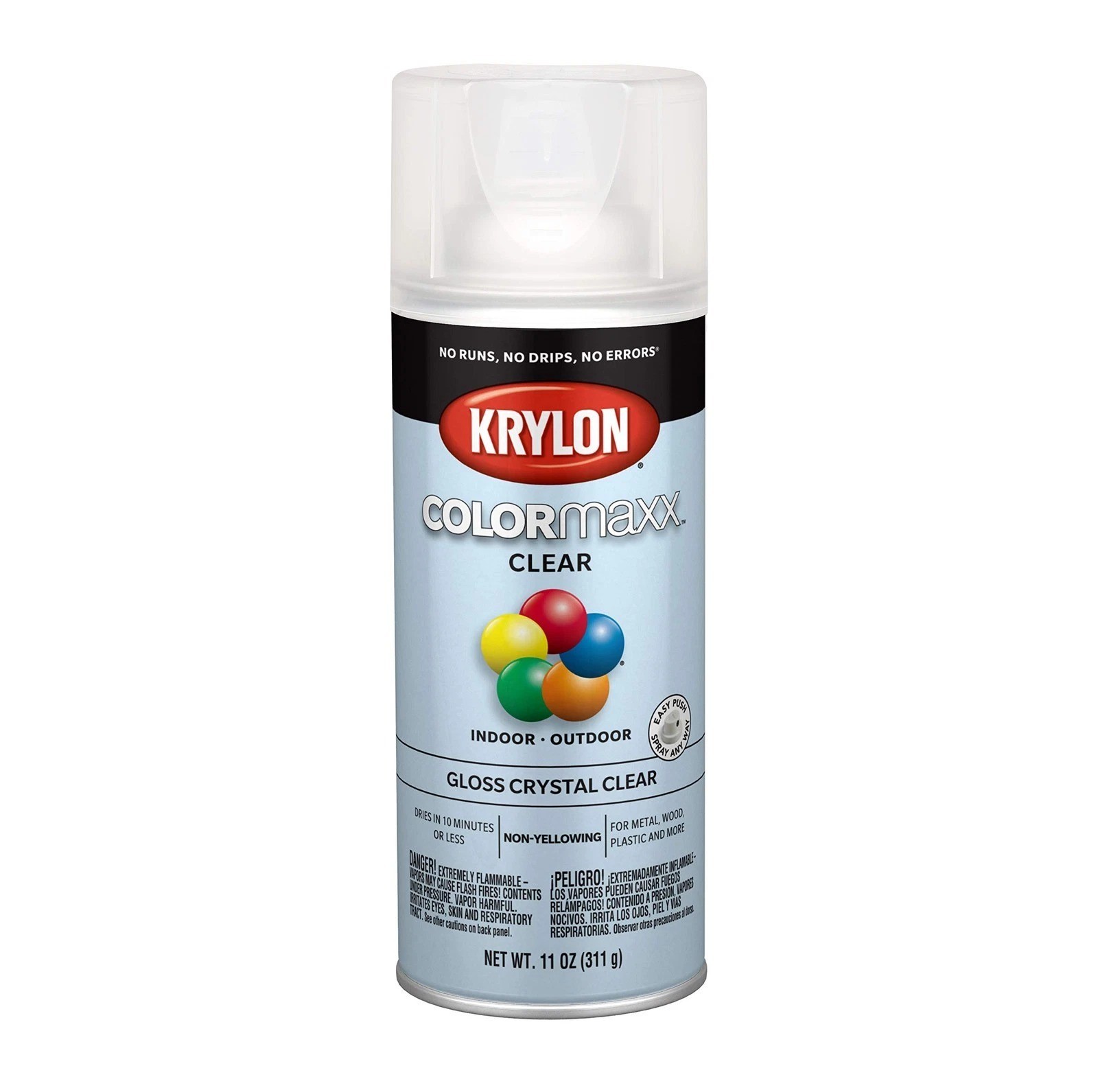Krylon COLORmaxx Gloss Crystal Clear Spray Paint 11 Ounce for DIY Projects