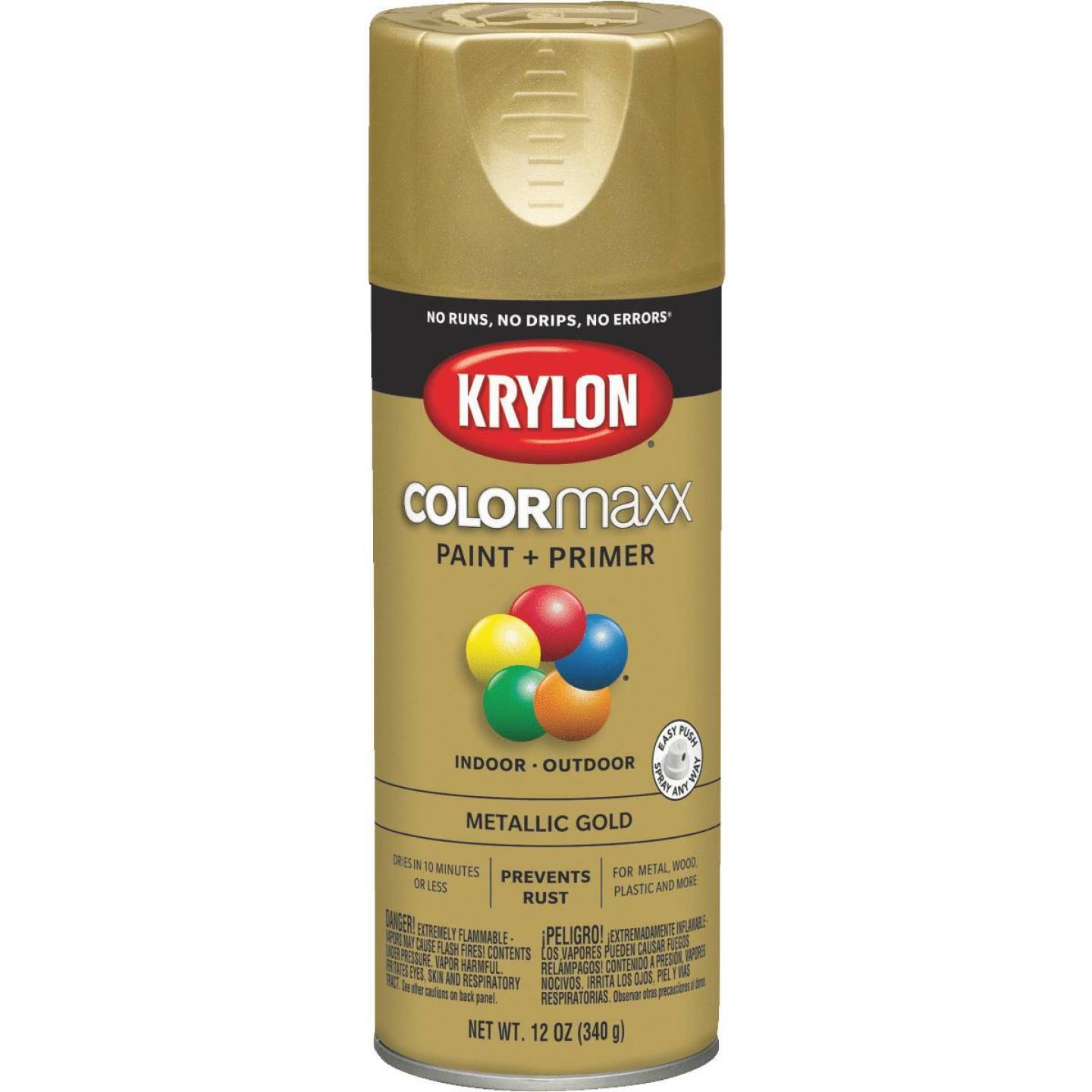 (2 Pack) Krylon ColorMaxx Metallic Gloss Spray Paint, Gold