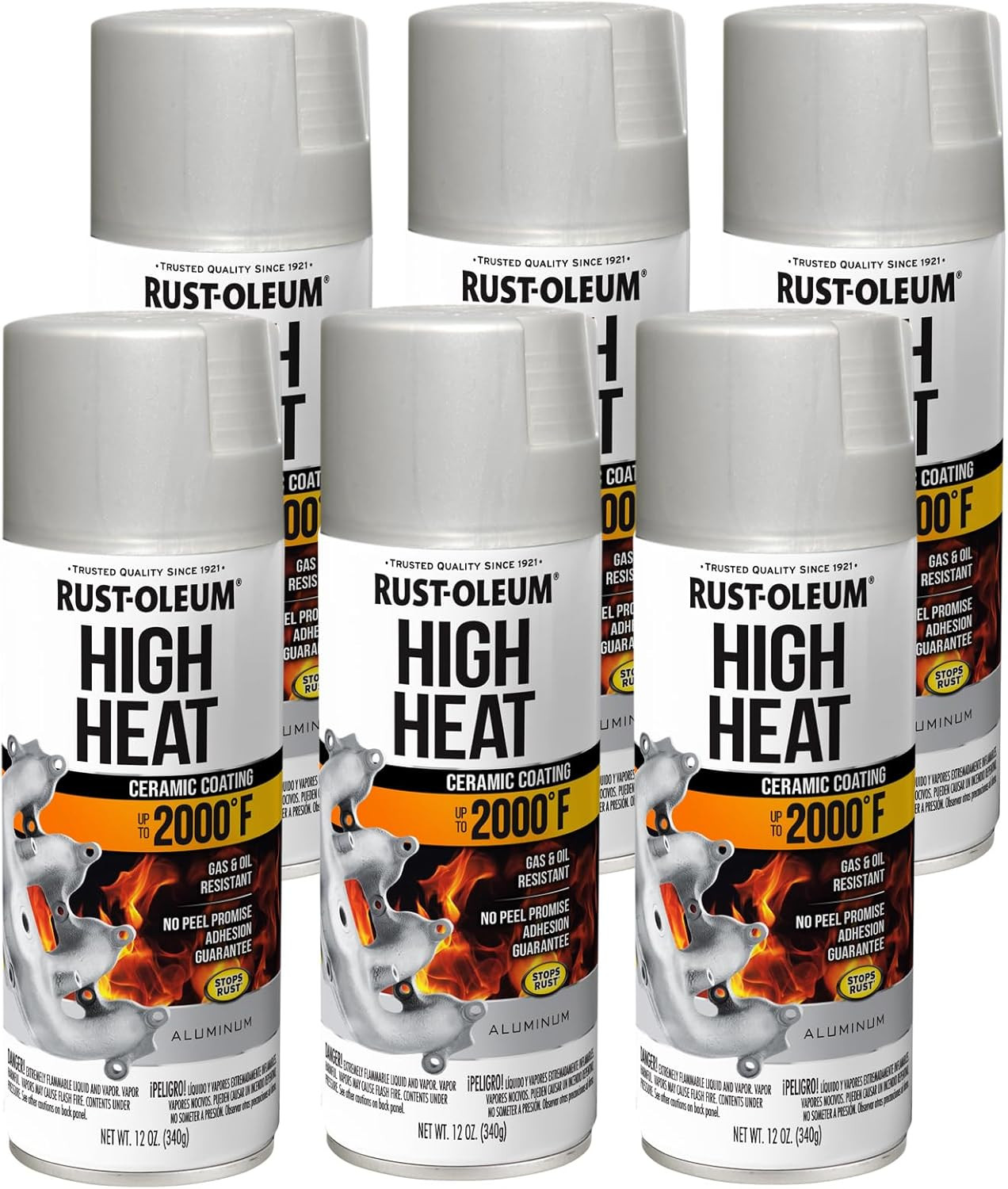 High Heat Aluminum Spray Paint 12oz – 6 Pack for Auto Projects