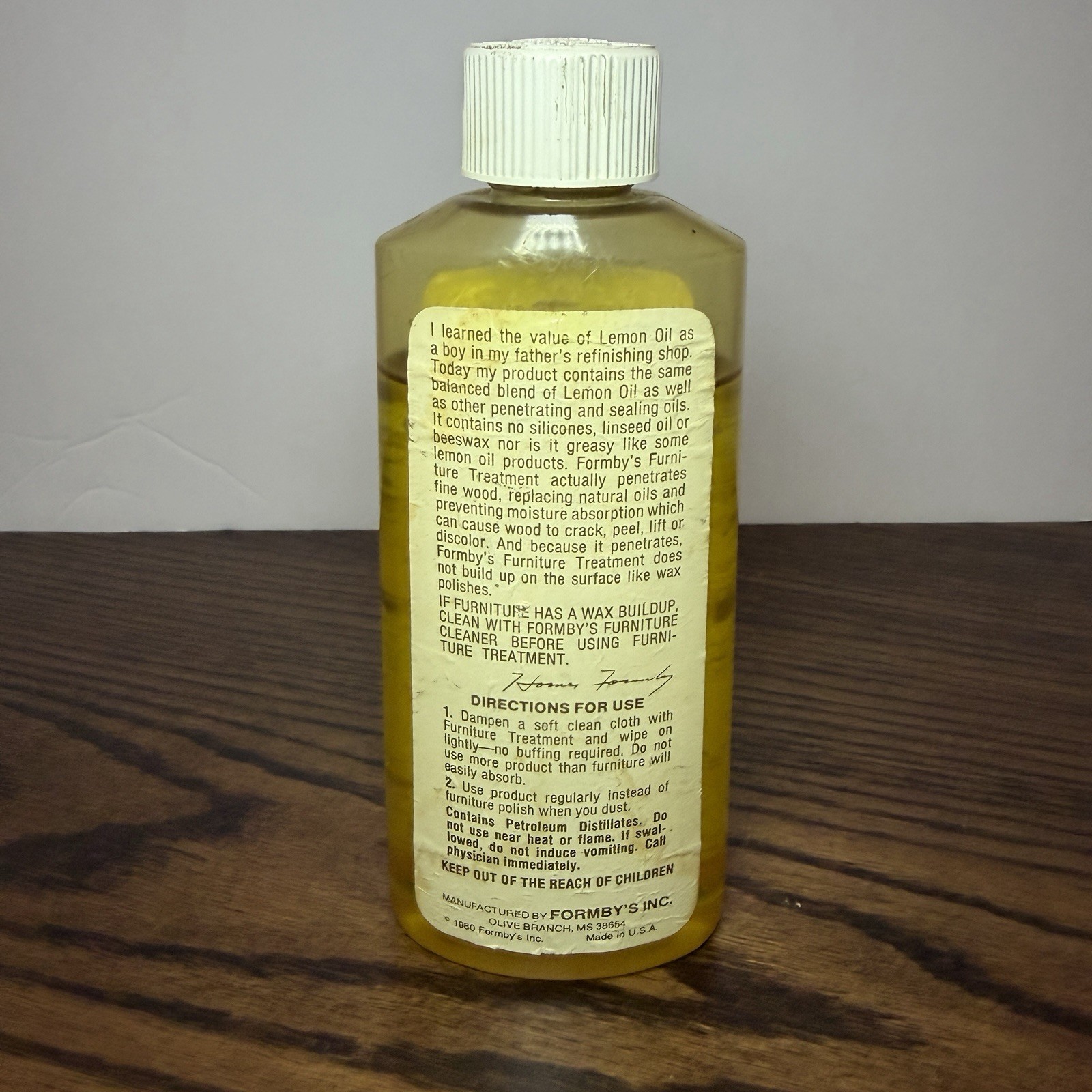 Vintage Formby’s Lemon Oil Furniture Treatment 8 Ounces Bottle 1980 Polish