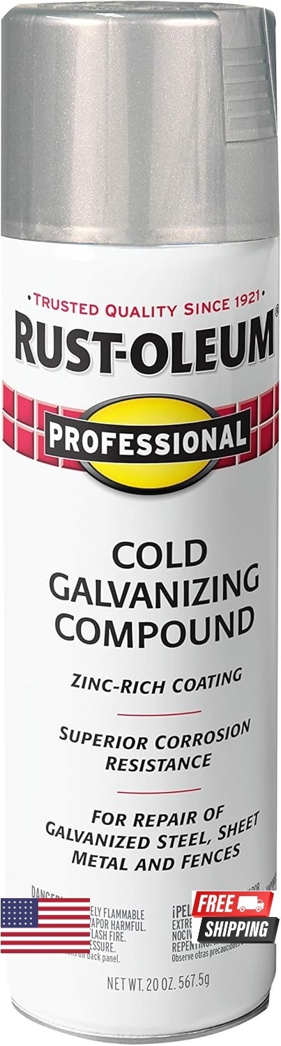 Rust-Oleum 7585838 Cold Gray Professional Galvanizing Compound Spray, 20 Oz