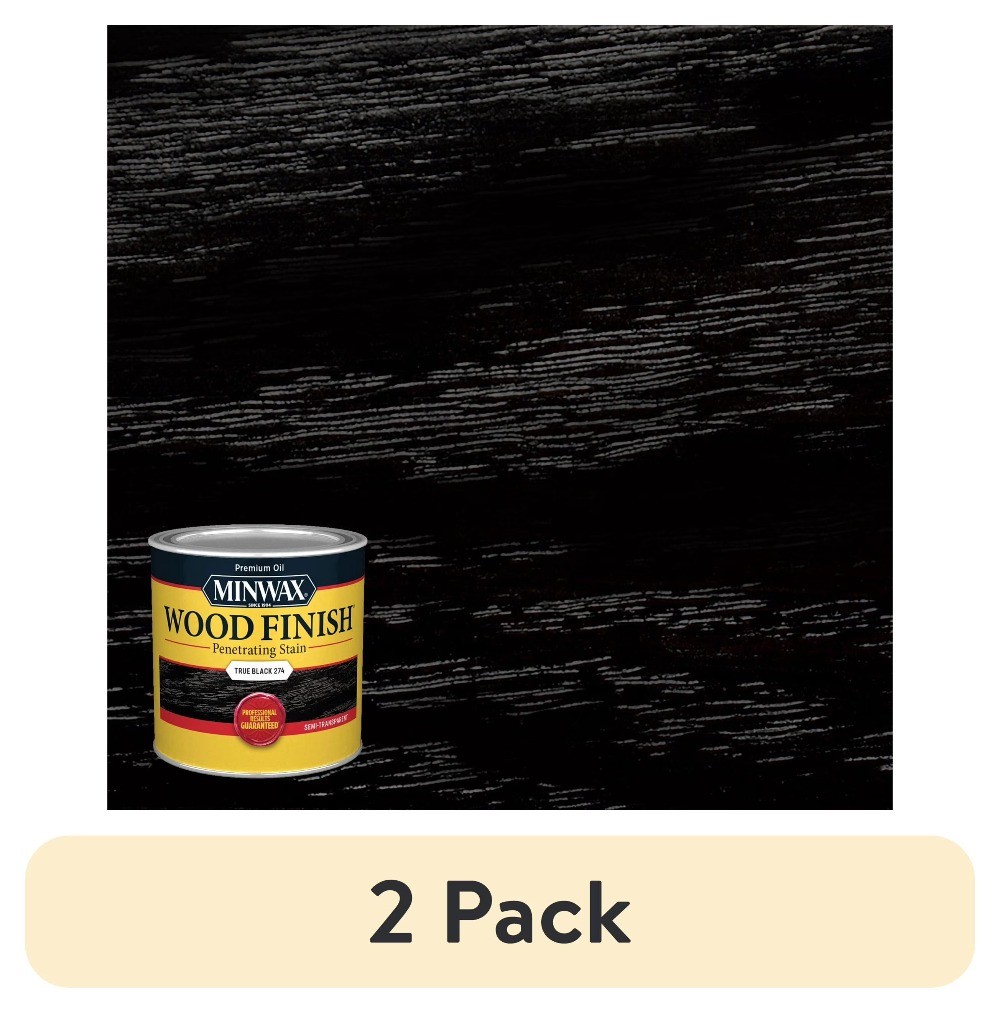 (2 pack) 227644444 Wood Finish Stain, True Black, 1/2 Pint, (1 Piece, 1 Pack)