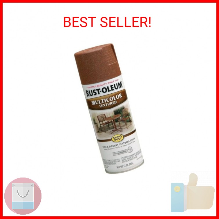 Rust-Oleum 239122 Stops Rust Multi-Color Textured Spray Paint, 12 oz, Rustic Umb