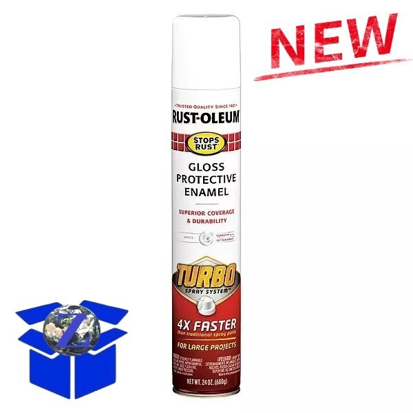 Rust Oleum Stops Rust 24 Oz Turbo Spray System Gloss General Purpose White NEW