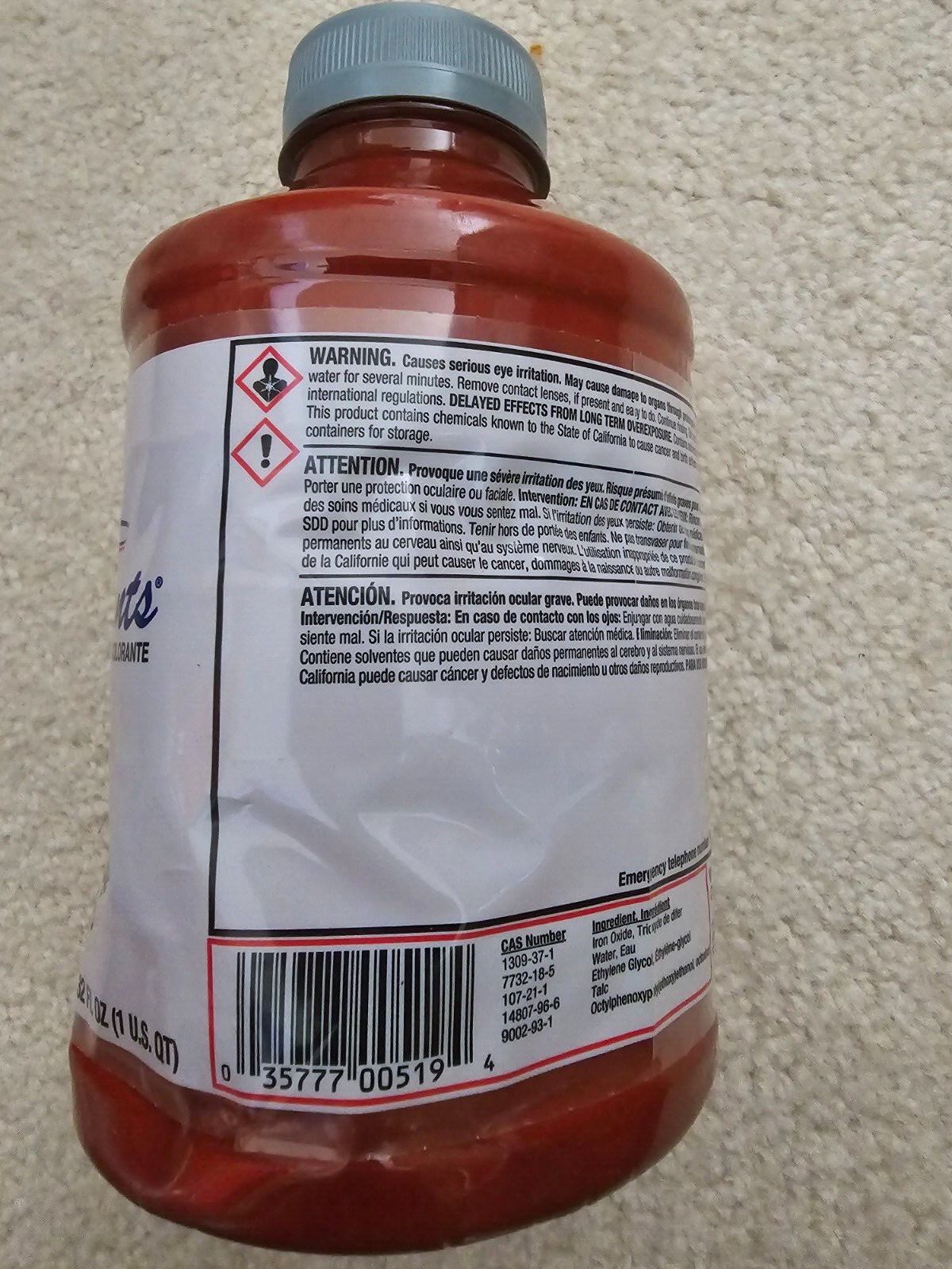 6 PACK Accurate Charisma ACC040787-14 Colorant Toner 1D1040787, F-Red Oxide,1 Qt