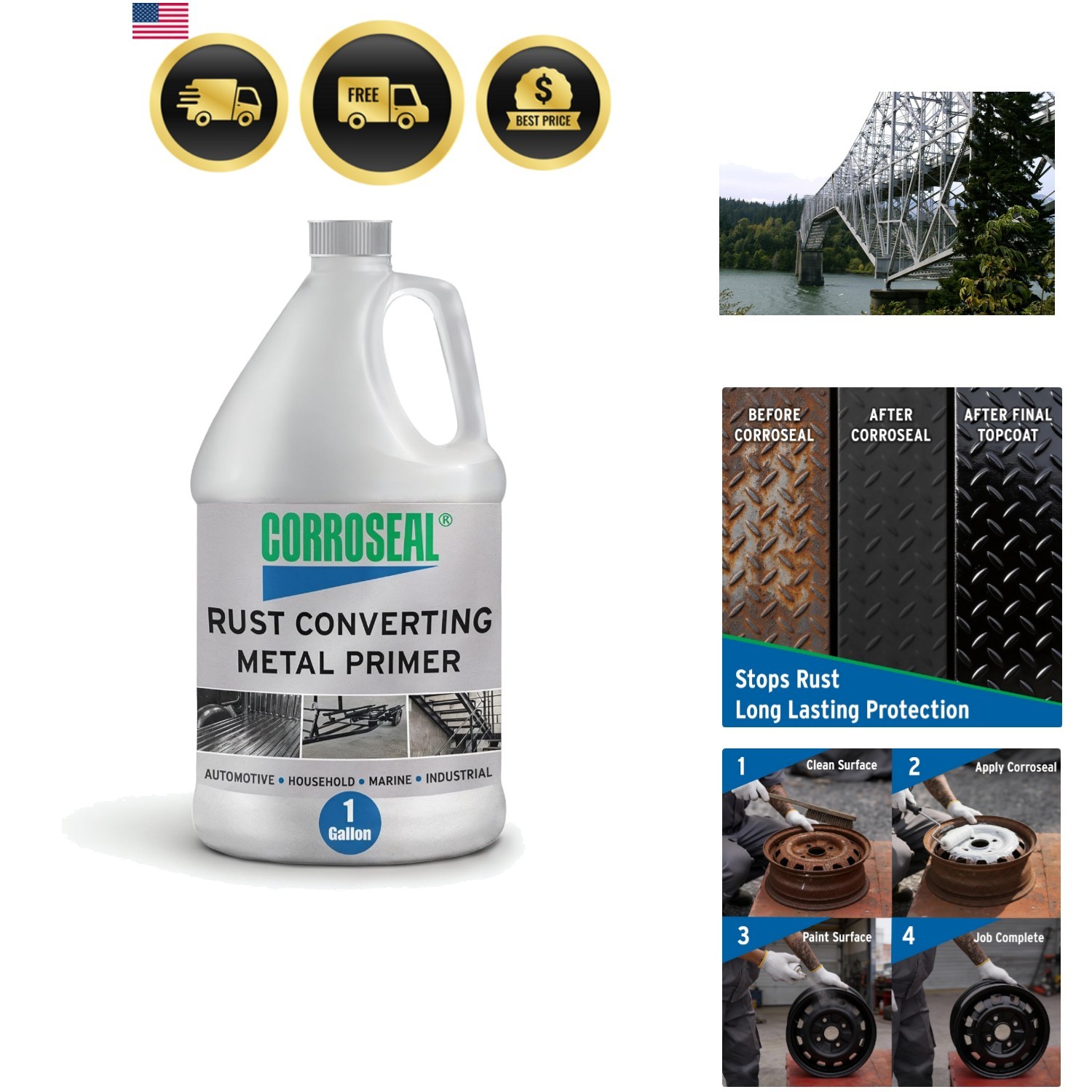 Rust Converter & Metal Primer – Stops & Prevents Corrosion on Metal, Pro-Grad…